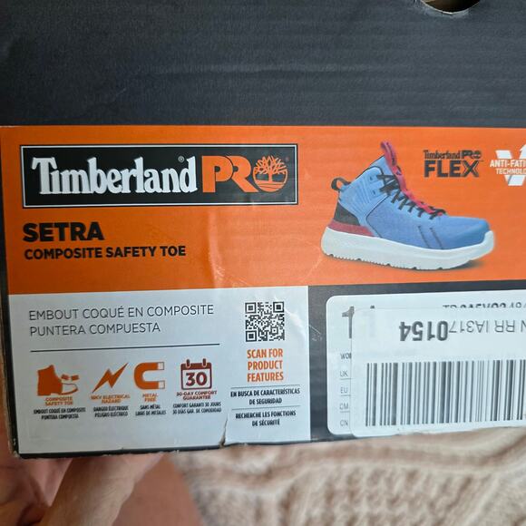 NIB Timberland Women's Setra Pro Mid Comp Toe Lace Up Work Sneakers Size 11 Blue - Picture 9 of 9